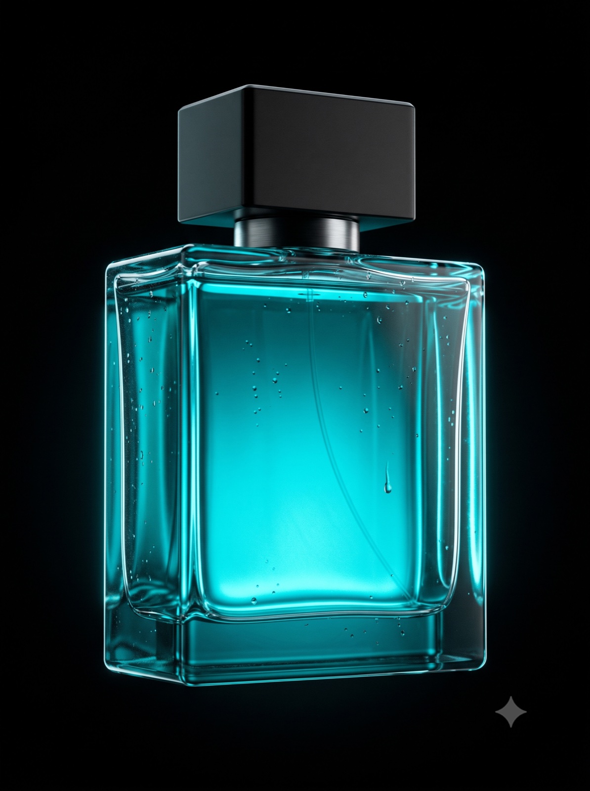 The AETHER bottle glowing against black