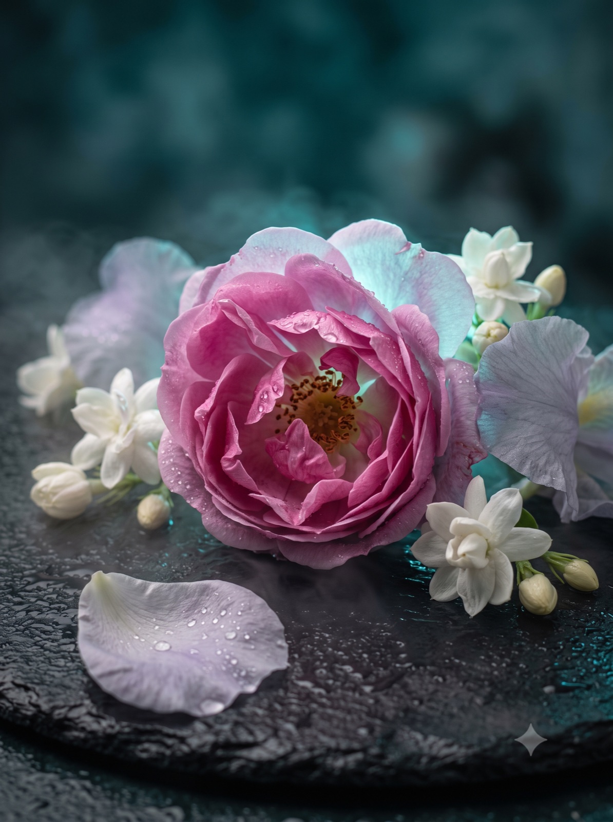 Rose and jasmine — the floral heart