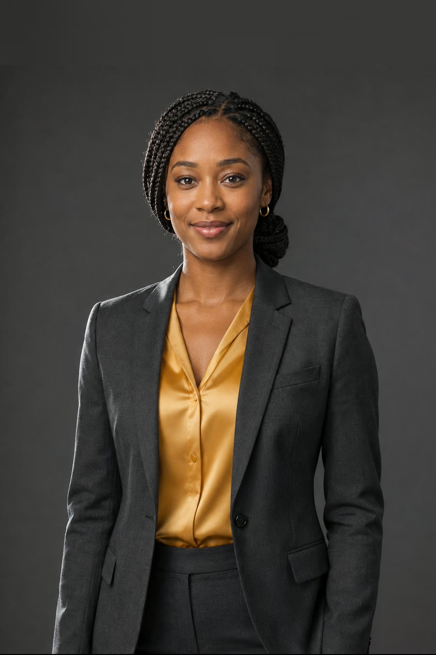 Naomi Adeyemi, producer · strategy — a woman in a charcoal blazer and gold blouse