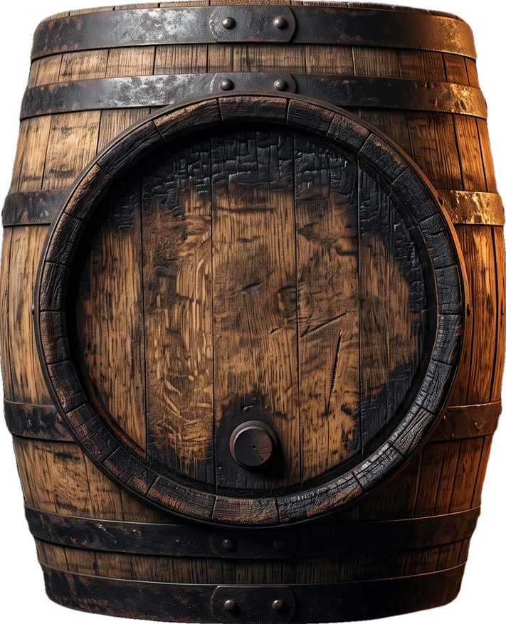 charred oak barrel